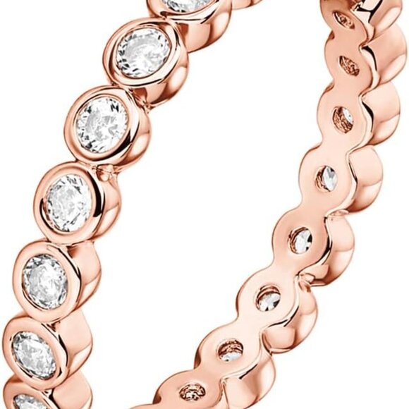 Jewelry - 14K Gold Plated Rings with Cubic Zirconia - 2.8mm Stackable for Women - Gold Lov